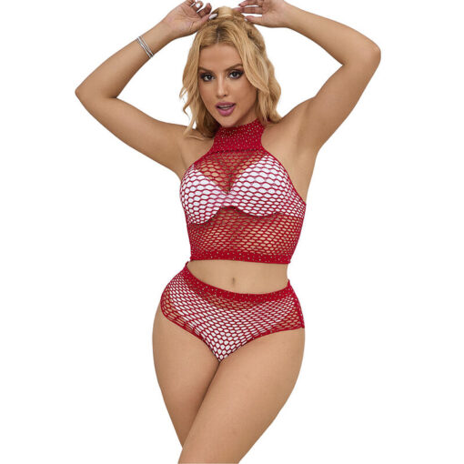 SUBBLIME - 952402 SET DE REJILLA CON BRILLANTES ROJO TALLA ÚNICA - Imagen 4