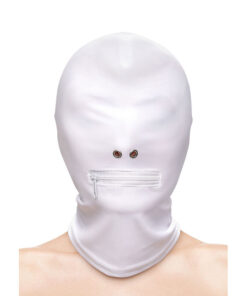 NS NOVELTIES - FETISH  FASHION PASAMONTAÑAS COMPLETO CON CREMALLERA NYLON BLANCO