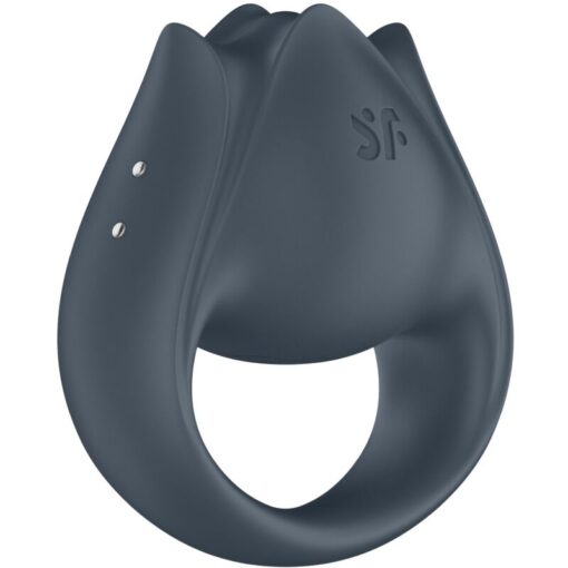 SATISFYER - PERFECT PAIR 2 MULTIVIBRADOR 2 EN 1 ANILLO PARA PENE  ESTIMULADOR DE DEDO GRIS - Imagen 3
