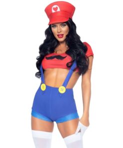 LEG AVENUE - DISFRAZ SEXY MARIO BROS ROJO/AZUL S