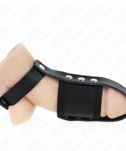 KINK - ANILLO JAULA PENE CUERO CON CORREA DIVISORIA DE BOLAS RECUBIERTO AJUSTABLE