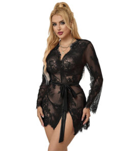 SUBBLIME - 953768 CAMISÓN DE ENCAJE + TANGA NEGRO L/XL