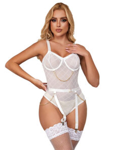 SUBBLIME - 954284 BODY CON CADENAS + LIGUEROS BLANCO S/M