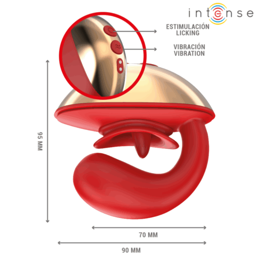INTENSE - MARIAH VIBRADOR  ESTIMULADOR EN FORMA DE U 10 VIBRACIONES ROJO - Imagen 5