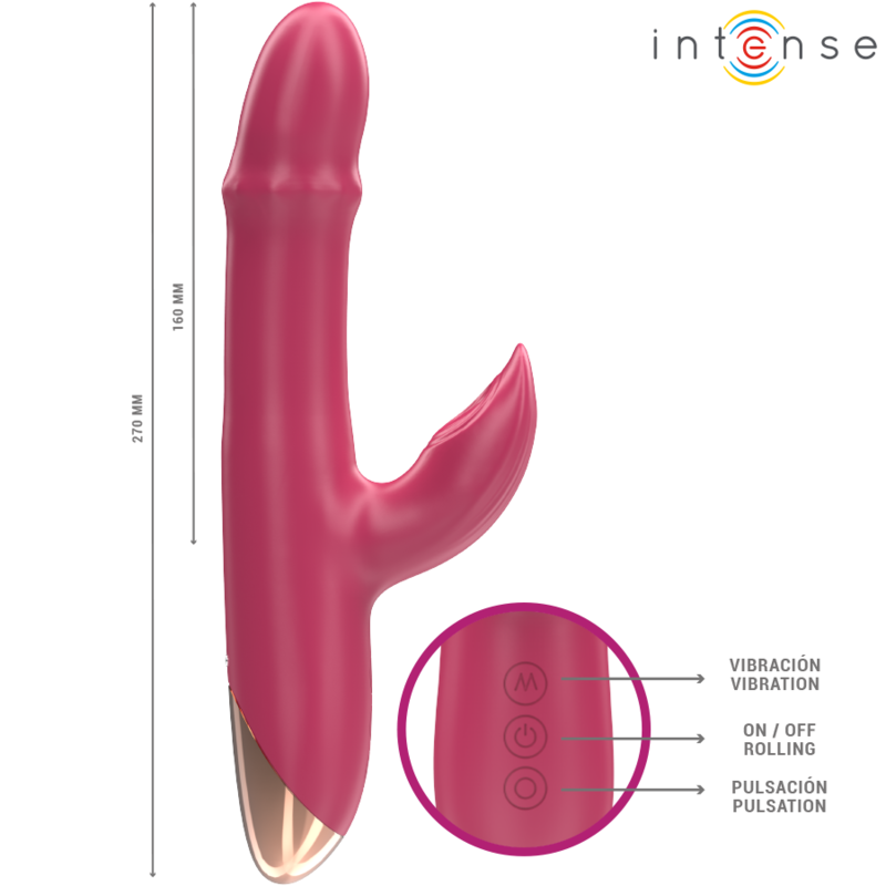 INTENSE - CHLOE VIBRADOR MULTIFUNCIÓN 3 EN 1 ROJO - Imagen 5