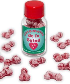 DIABLO PICANTE - 12 CARAMELOS DE LA SALUD FORMA PENE FRESA/CEREZA