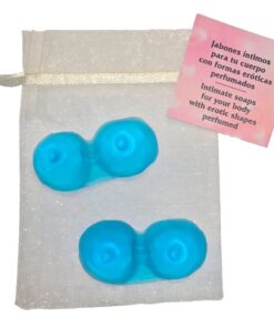 DIABLO PICANTE - 2 JABONES PERFUMADOS FORMA PECHOS AZUL