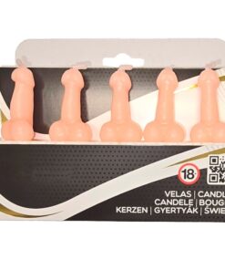 DIABLO PICANTE - CAJA 5 VELAS FORMA PENE CARNE
