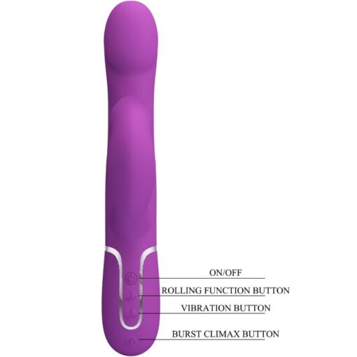 PRETTY LOVE - VIBRADOR  ESTIMULADOR MULTIFUNCIÓN 4 EN 1 MORADO - Imagen 4