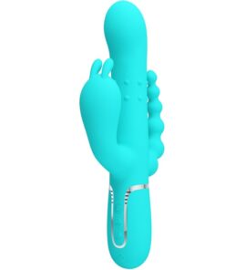 PRETTY LOVE - CAMMY TRIPLE VIBRADOR RABBIT MULTIFUNCIÓN 4 EN 1 AZUL