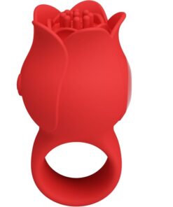 PRETTY LOVE - JAE VIBRADOR DE DEDO FORMA DE ROSA 10 VIBRACIONES ROJO