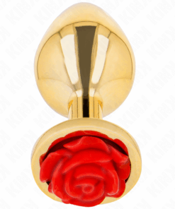 KINK - PLUG ANAL DORADO ROSA ROJA TALLA S