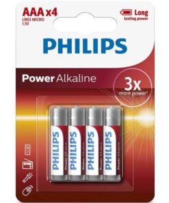 PHILIPS - POWER ALKALINE PILA AAA LR03 BLISTER*4