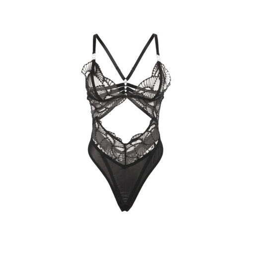 SUBBLIME - 955212 BODY TRANSPARENTE CON ENCAJE HUECO NEGRO S/M - Imagen 5