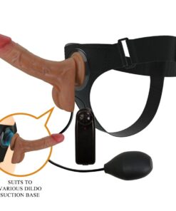 PRETTY LOVE - HARNESS BRIEFS UNIVERSAL CON DILDO VIBRACIÓN Y SQUIRTING 15.5 CM MULATO