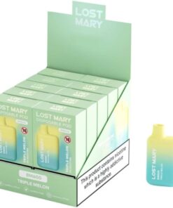 LOST MARY - (PACK PROFESIONAL EXPOSITOR - 10 UNIDADES) BM600 VAPER NICOTINA 2% DESECHABLE SABOR TRIPLE MELÓN