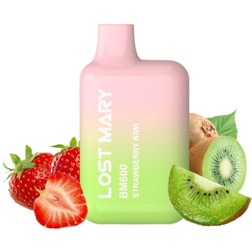 LOST MARY - (PACK PROFESIONAL EXPOSITOR - 10 UNIDADES) BM600 VAPER NICOTINA 2% DESECHABLE SABOR FRESA KIWI - Imagen 2