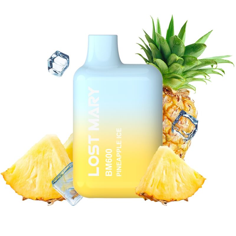 LOST MARY - (PACK PROFESIONAL EXPOSITOR - 10 UNIDADES) BM600 VAPER NICOTINA 2% DESECHABLE SABOR PIÑA HELADA - Imagen 2