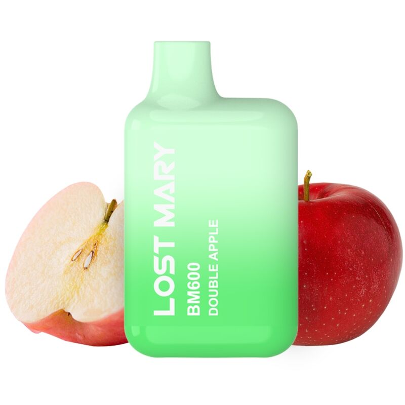 LOST MARY - (PACK PROFESIONAL EXPOSITOR - 10 UNIDADES) BM600 VAPER NICOTINA 2% DESECHABLE SABOR DOBLE MANZANA - Imagen 2