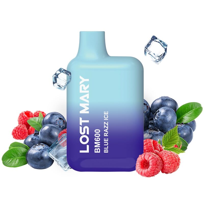 LOST MARY - (PACK PROFESIONAL EXPOSITOR - 10 UNIDADES) BM600 VAPER NICOTINA 2% DESECHABLE SABOR ARÁNDANOS HELADOS - Imagen 2