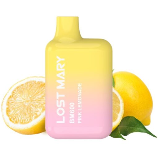 LOST MARY - (PACK PROFESIONAL EXPOSITOR - 10 UNIDADES) BM600 VAPER NICOTINA 2% DESECHABLE SABOR LIMONADA ROSA - Imagen 2
