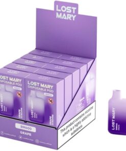 LOST MARY - (PACK PROFESIONAL EXPOSITOR - 10 UNIDADES) BM600 VAPER NICOTINA 2% DESECHABLE SABOR UVA