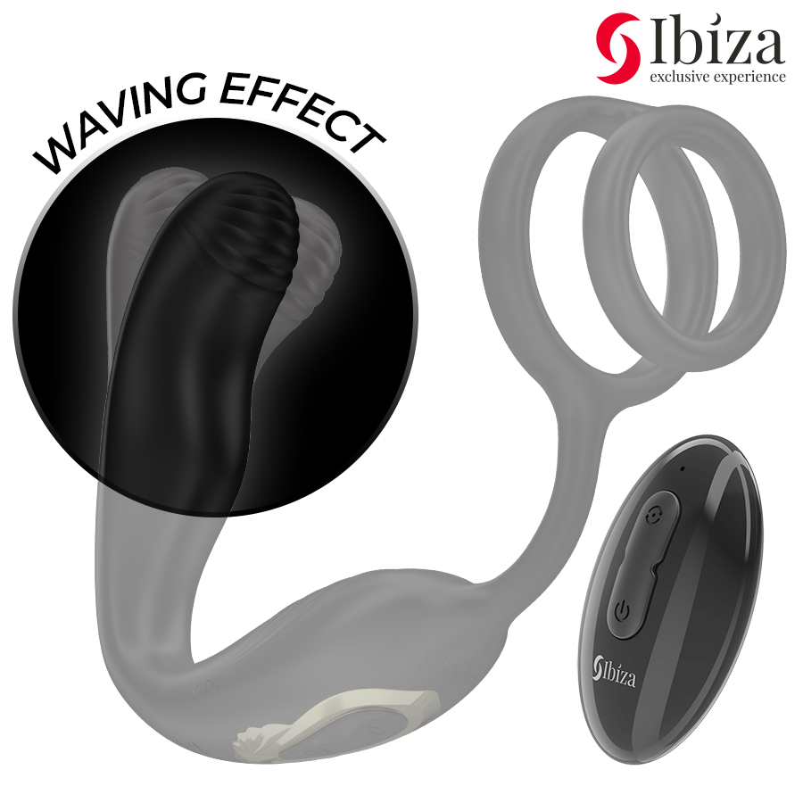 IBIZA - WIGGLE PLUG ANAL ROTADOR CONTROL REMOTO CON VIBRO-PERINEO Y ANILLAS POTENCIADORAS DE PENE - Imagen 5