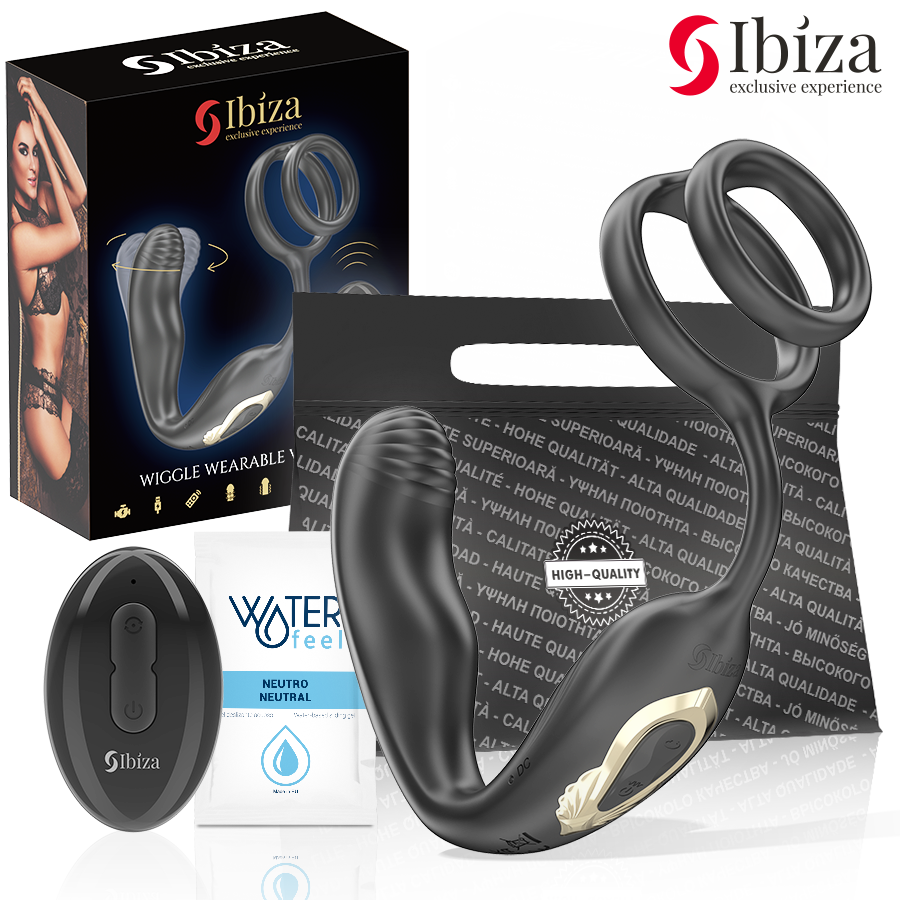 IBIZA - WIGGLE PLUG ANAL ROTADOR CONTROL REMOTO CON VIBRO-PERINEO Y ANILLAS POTENCIADORAS DE PENE - Imagen 2