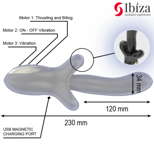 IBIZA - POTENTE VIBRADOR EFECTO THRUSTING Y BITING - Imagen 4