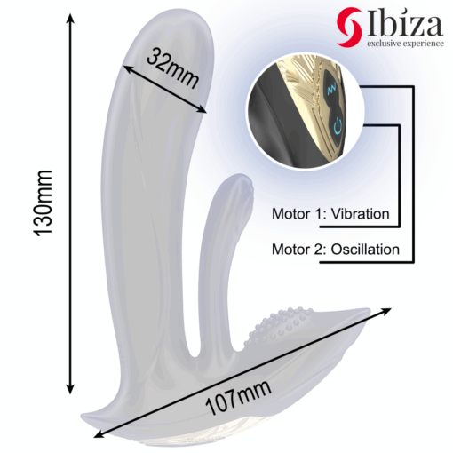 IBIZA - VIBRADOR WEARABLE CON ESTIMULACIÓN PUNTO-G Y CLÍTORIS CON CONTROL REMOTO - Imagen 4