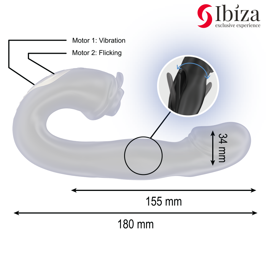 IBIZA - ROSE VIBRADOR EFECTO OSCILANTE Y ESTIMULADOR CLÍTORIS - Imagen 4