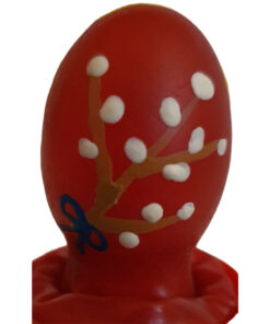 CONDOMERIE - PRESERVATIVO DECORATIVO PINTADO A MANO HUEVO DE PASCUA ROJO