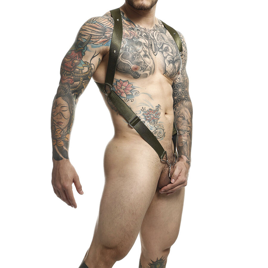 MOB - DNGEON ARNÉS DE ESPALDA CRUZADA VERDE TALLA ÚNICA - Imagen 3