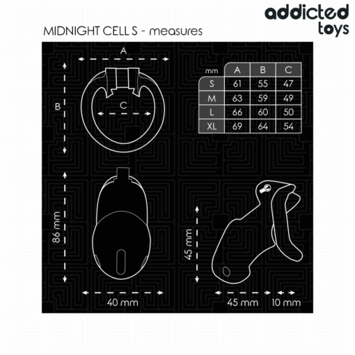 ADDICTED TOYS LOCKED - MINDNIGHT CELL JAULA PARA PENE TALLA S 4.8 CM - Imagen 5