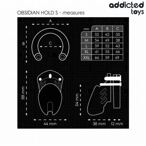 ADDICTED TOYS LOCKED - OBSIDIAN HOLD JAULA PARA PENE TALLA S - Imagen 5
