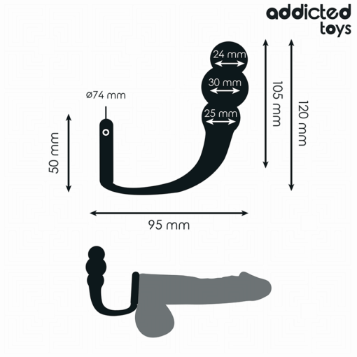 ADDICTED TOYS - PLUG ANAL CON ANILLO SILICONA MODELO 1 - Imagen 5