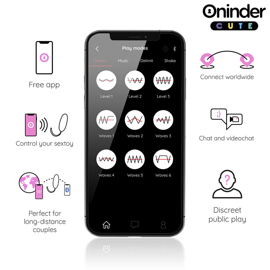 ONINDER CUTE - LOVE PLEASURE HUEVO VIBRO-ROTADOR 360 SILICONA - APP MUNDIAL GRATUITA - Imagen 5
