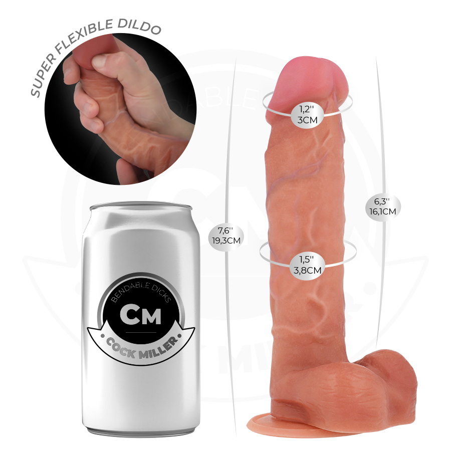 COCK MILLER - DILDO HIPERREALÍSTICO ARTICULABLE 19,3 CM - Imagen 5
