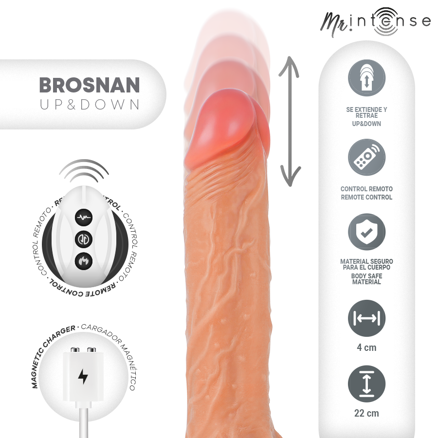 MR INTENSE - BROSNAN REALÍSTICO MULTIFUNCIÓN CON VIBRACIÓN UP AND DOWN CONTROL REMOTO 22 CM -O- 4 CM - Imagen 3