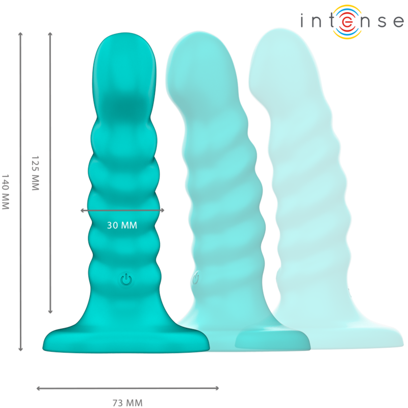 INTENSE - BUFFY VIBRADOR TALLA S DISEÑO EN ESPIRAL 10 VIBRACIONES AZUL CONTROL REMOTO - Imagen 3