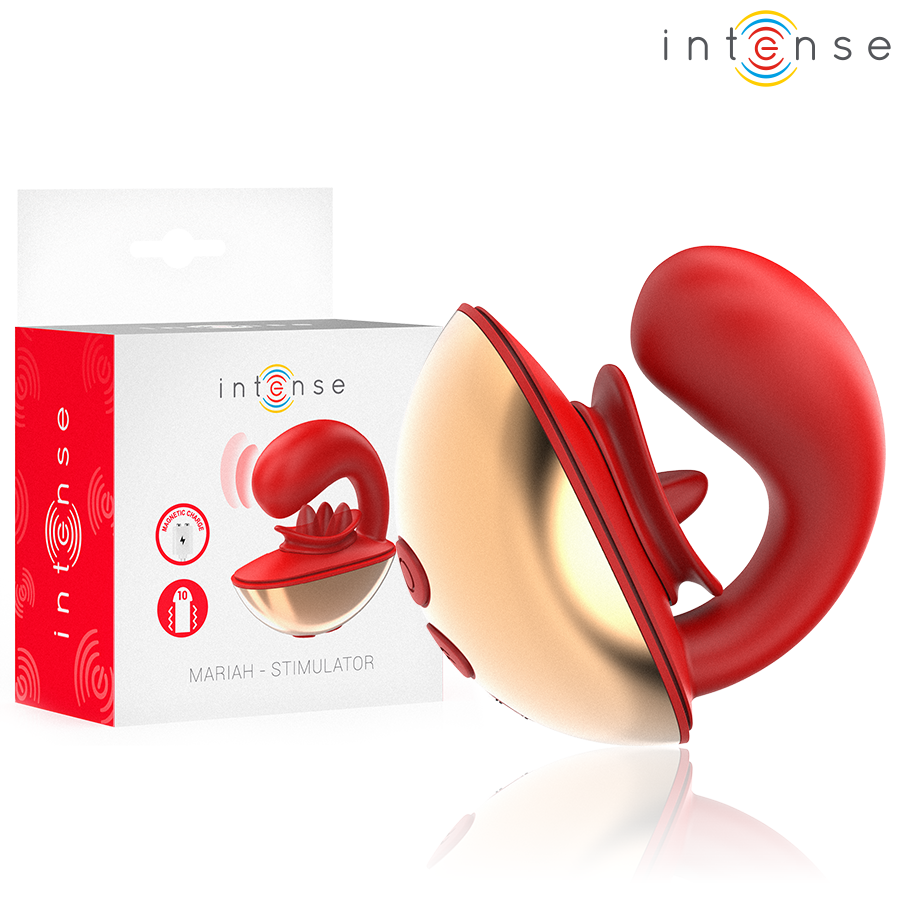 INTENSE - MARIAH VIBRADOR  ESTIMULADOR EN FORMA DE U 10 VIBRACIONES ROJO