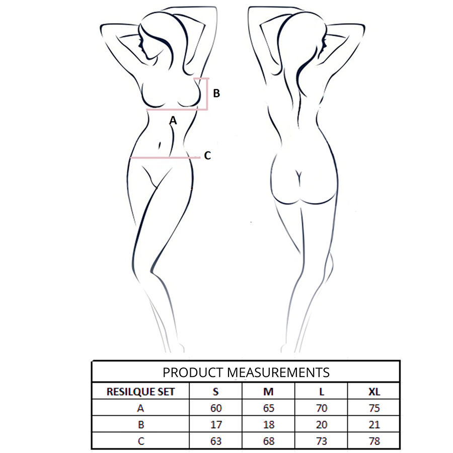 PASSION - RESILQUE SET SUJETADOR + TANGA NEGRO S/M - Imagen 4