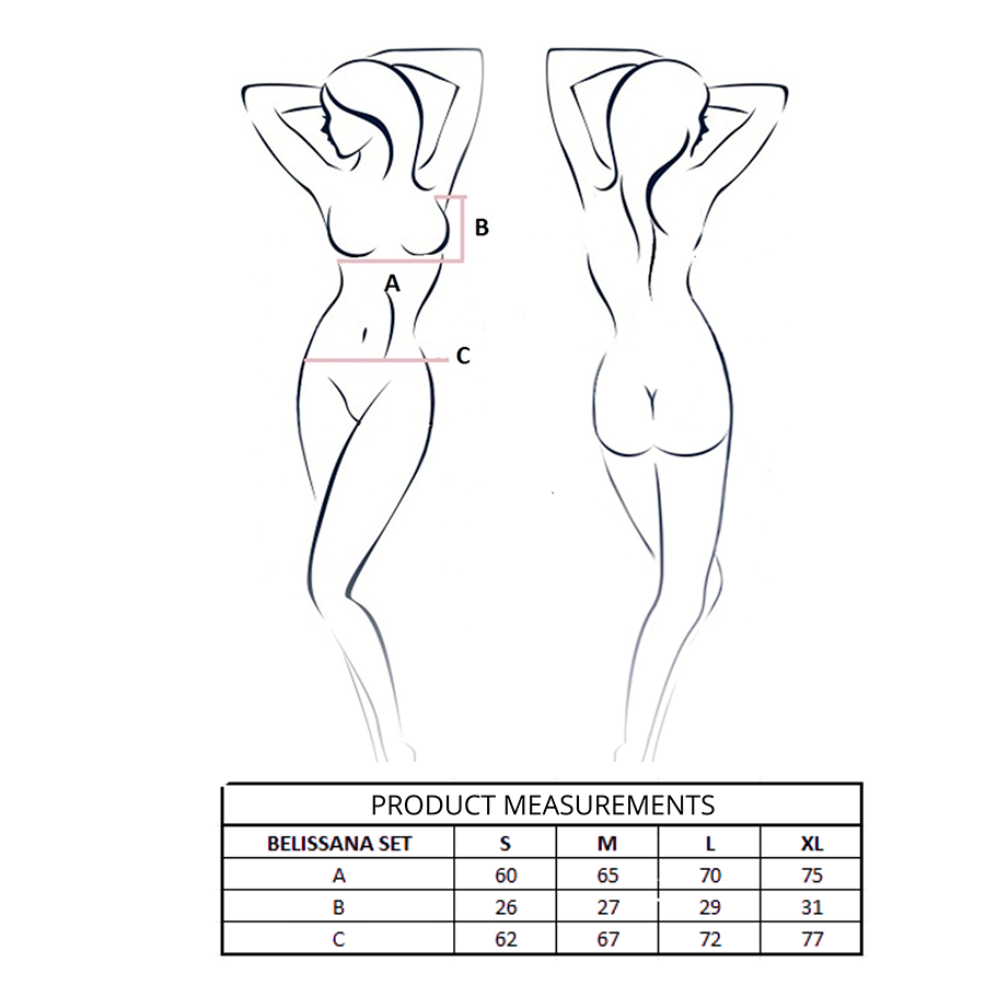 PASSION - BELISSANA SET SUJETADOR + TANGA AZUL S/M - Imagen 4