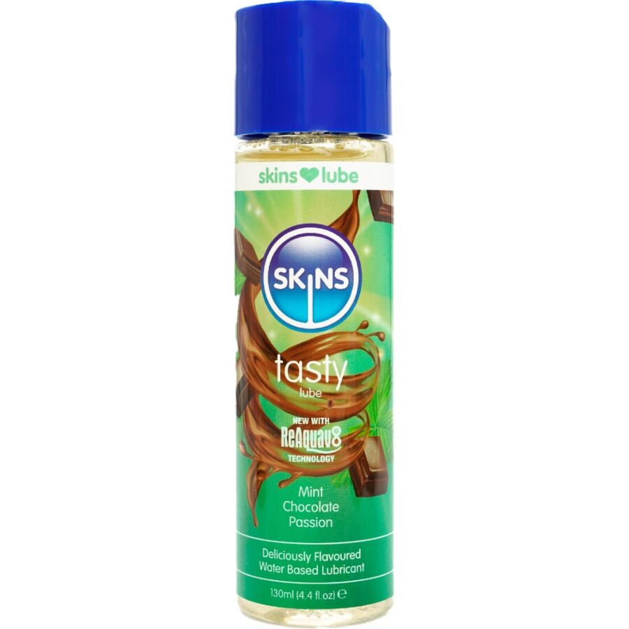 SKINS - TASTY LUBRICANTE BASE DE AGUA MENTA  CHOCOLATE 130 ML