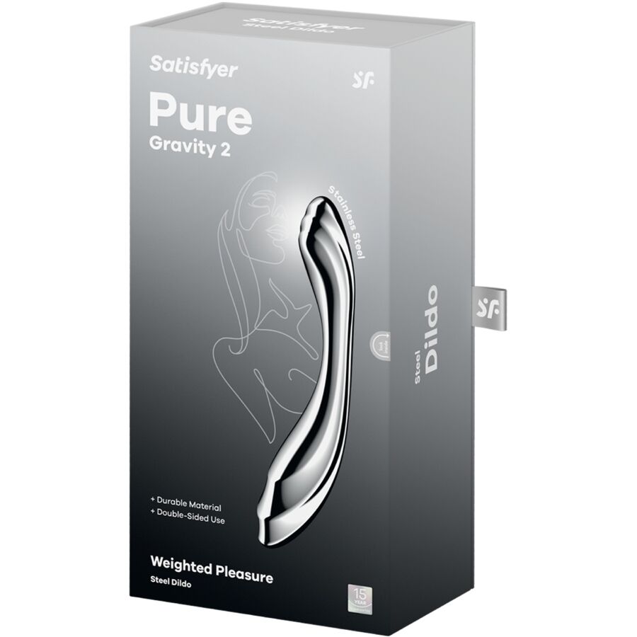 SATISFYER - PURE GRAVITY 2 DILDO ACERO INOXIDABLE DOBLE USO - Imagen 5