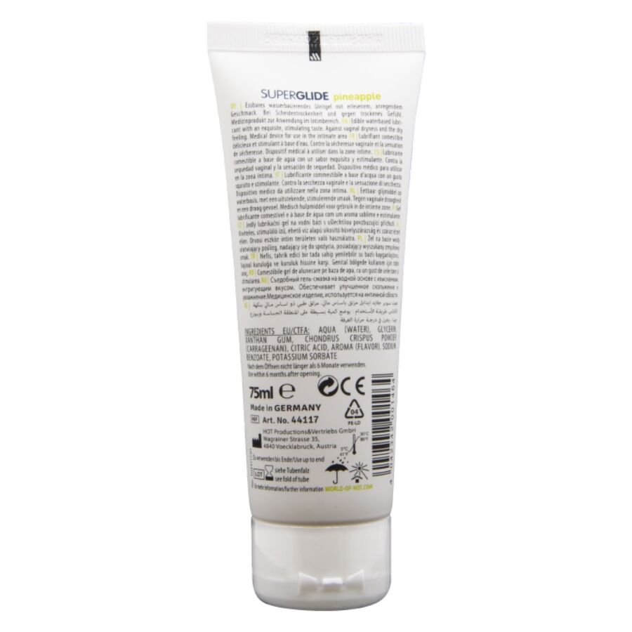 Alternative view of HOT - SUPERGLIDE LUBRICANTE COMESTIBLE BASE AGUA PIÑA 75 ML