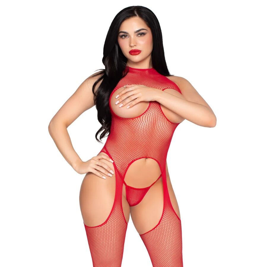 Alternative view of LEG AVENUE - 89374 BODYSTOCKING SIN COPAS Y PANTY ROJO - TALLA ÚNICA