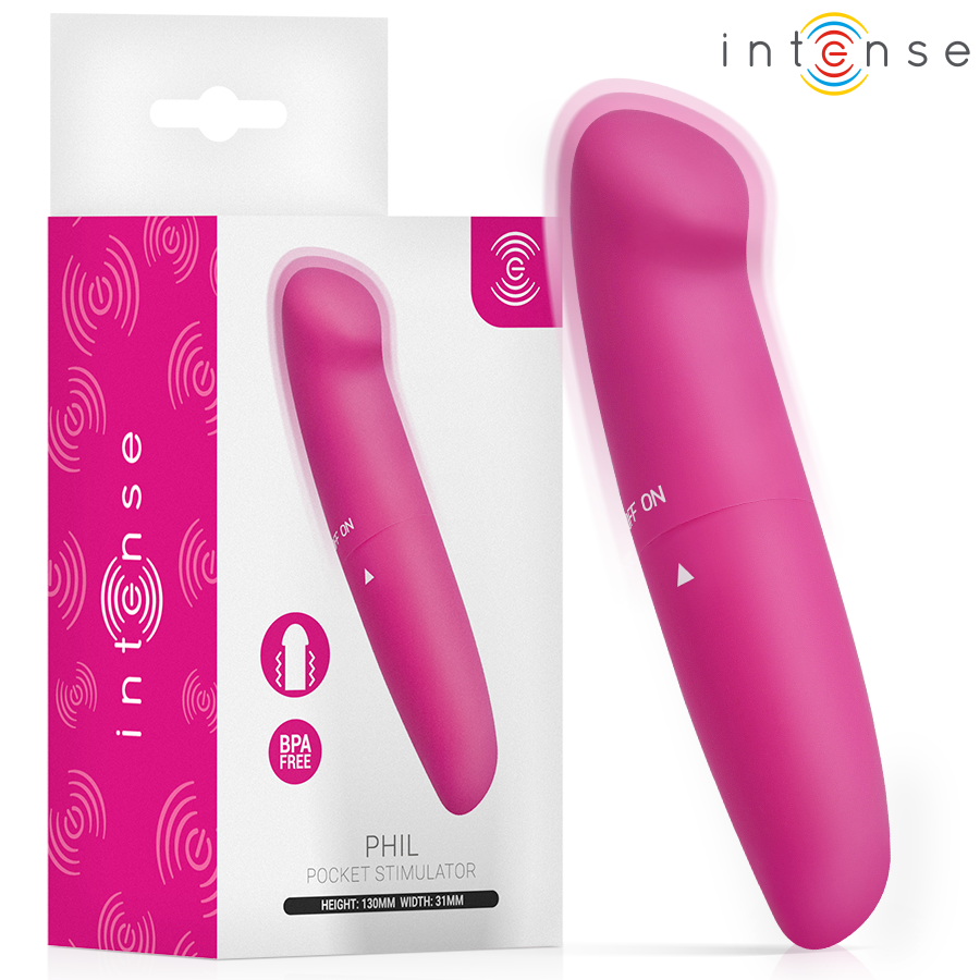 INTENSE – PHIL VIBRADOR PUNTO G NEGRO 13 CM