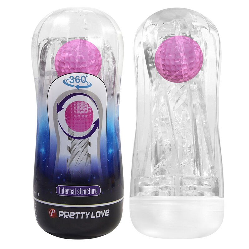 PRETTY LOVE - MASTURBADOR CUP 360 TEXTURIZADO TRANSPARENTE