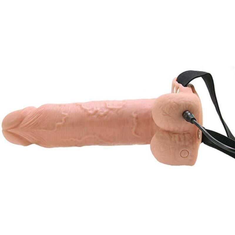 Alternative view of FETISH FANTASY SERIES - STRAP ON HUECO REALISTA VIBRADOR CON TESTÍCULOS 17,8 CM